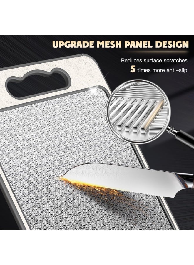Double Sided Stainless Steel Cutting Board, Scratch Resistant Mesh Chopping Board with Juice Groove, Non Slip Silicone Edge, Dishwasher Safe Kitchen Cutting Board - Image 4