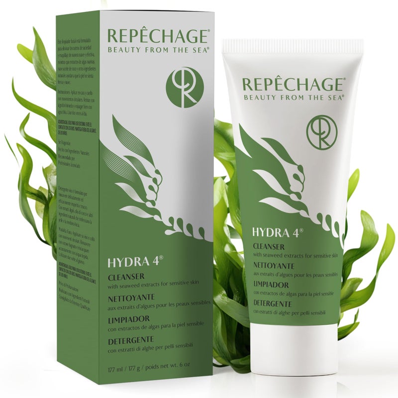 Repechage Hydra 4 Cleanser with Seaweed Extracts for Sensitive Skin  Daily Hydrating Gentle Cleanser Removes Waterproof Makeup Exfoliating Lactic Acid Balances and Moisturizes Skin 6 oz