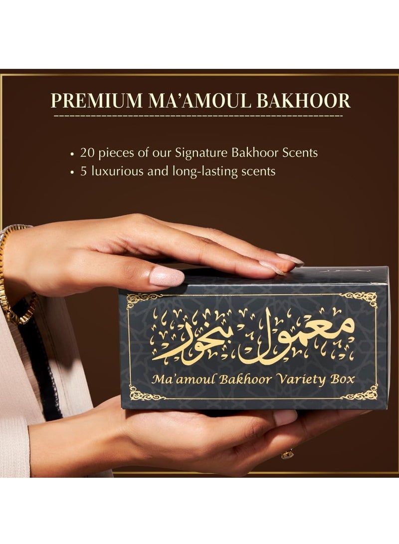 DUKHNI Maamoul Bakhoor Variety Box and Burner by Dukhni Discovery Kit Gift Set Ramadan Décor and Eid Gift Authentic Assorted Arabic Oud Bakhoor Incense 10 pcs Bakhoor 5 Mixed scents - Image 2