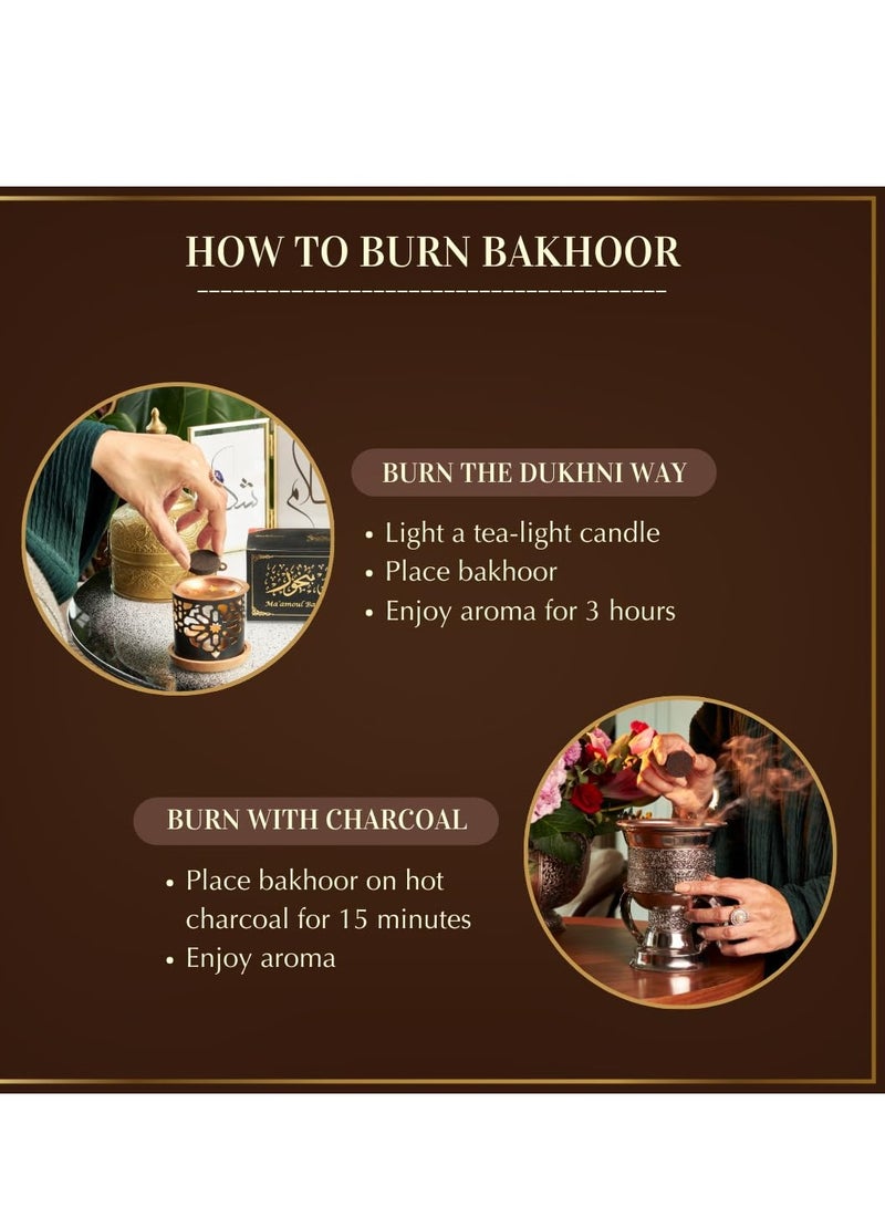 DUKHNI Maamoul Bakhoor Variety Box and Burner by Dukhni Discovery Kit Gift Set Ramadan Décor and Eid Gift Authentic Assorted Arabic Oud Bakhoor Incense 10 pcs Bakhoor 5 Mixed scents - Image 3