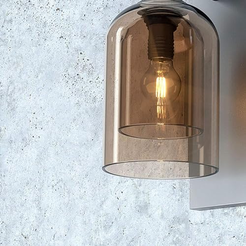 Harold Electricals Modern Indoor Glass Wall Sconces | Champagne Wall Light for Living Room, Hall, Dining Area, Bedroom, Corridor, Restaurant, Home Décor - Amber Lampshade (Bulb Included) - Image 5