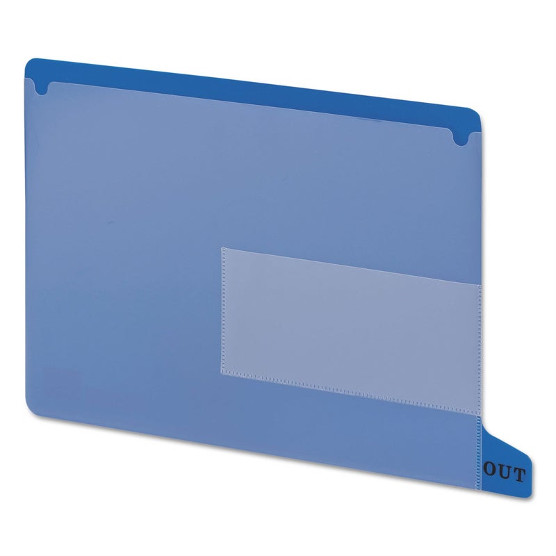 Smead End Tab Poly Out Guide, Two Pocket, Bottom Position Tab, Letter Size, Blue, 25 per Box (61951)