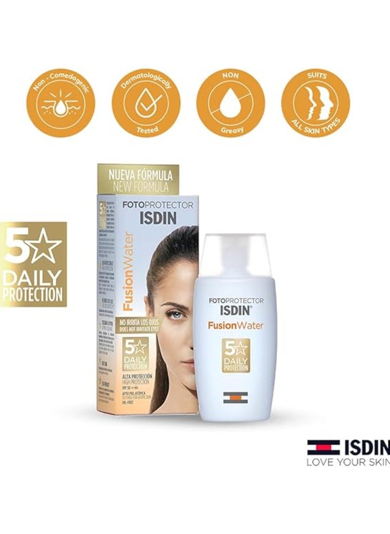 ISDIN Fotoprotector Fusion Water Oil Control Fps 50+ Facial Sunscreen. 50Ml  - Image 4