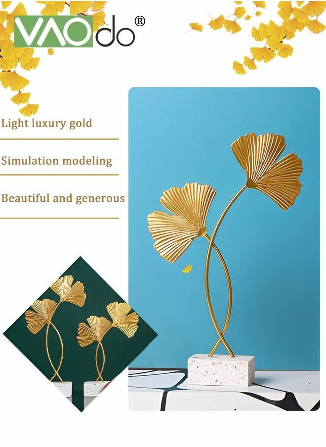 VAOdo - Ginkgo Leaf Ornament Light Luxury Creative Desktop Ornament Metal Craftsmanship Suitable For Office Bedroom Living Room - Image 1