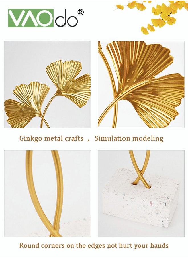 VAOdo - Ginkgo Leaf Ornament Light Luxury Creative Desktop Ornament Metal Craftsmanship Suitable For Office Bedroom Living Room - Image 1