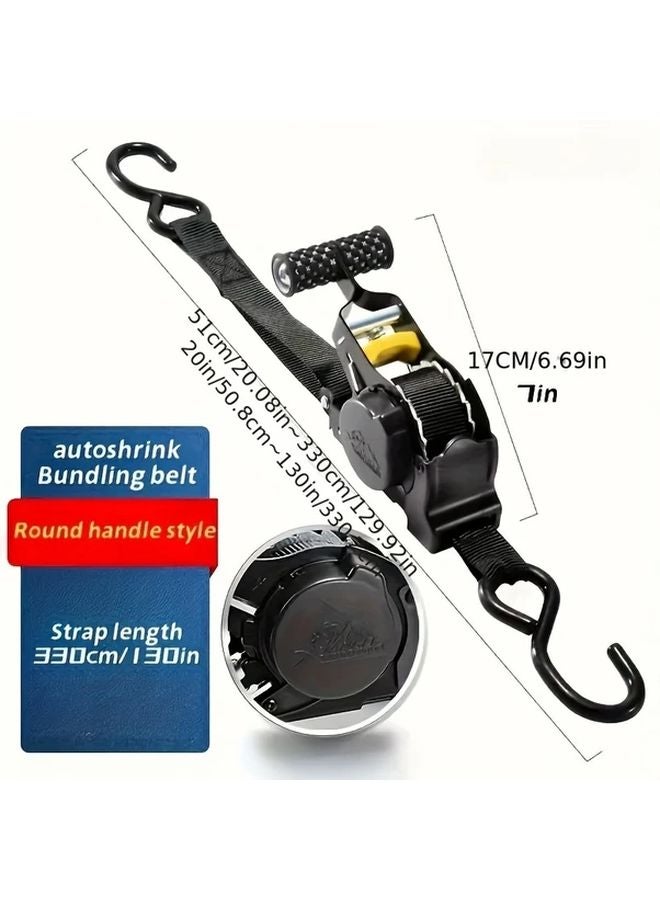 Heavy Duty Automatic Retractable Rope Black 14lb Tensile 92 Inch Ergonomic Handle - Image 3