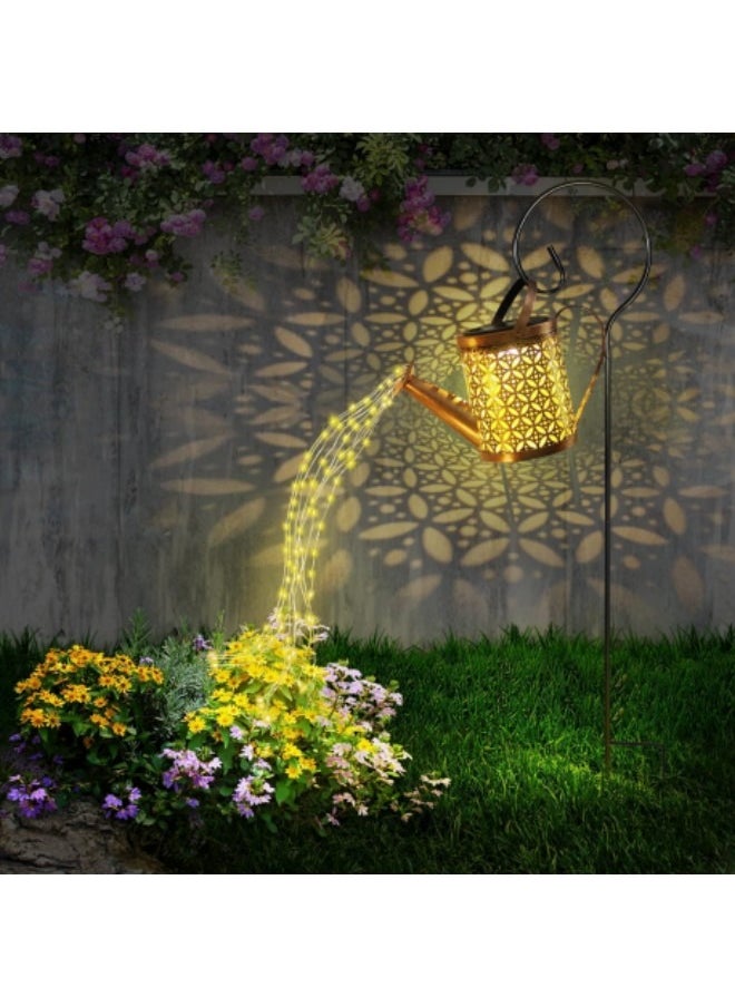 GGEROU Solar Watering Can Lights, Waterfall Lights Waterproof Solar Garden Light Diya Diwali Light,Auto Light Up At Dark ,LED Garden Shower Lights  - Image 1