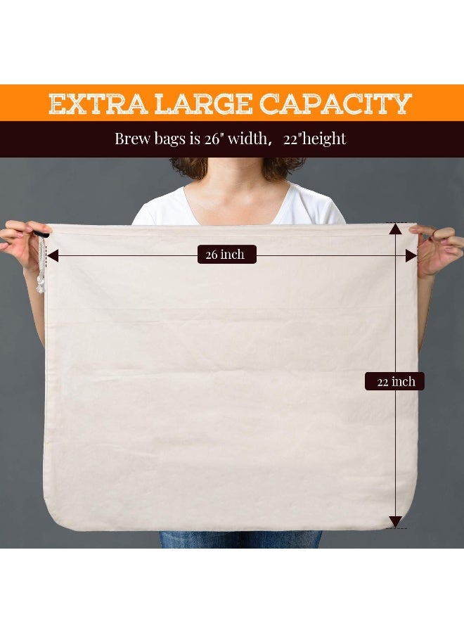 SCENGCLOS Brew Bag, 26" x 22", 2 Pack, 100% Unbleached Cotton Bag for Homebrewing, Fine Cheesecloth Bag for Fruit/Cider/Wine/Beer, Reusable Drawstring Straining - Image 5