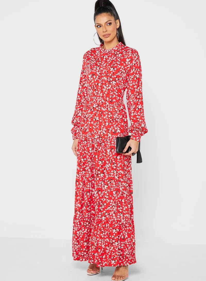 ANOTAH Floral Print Maxi Dress