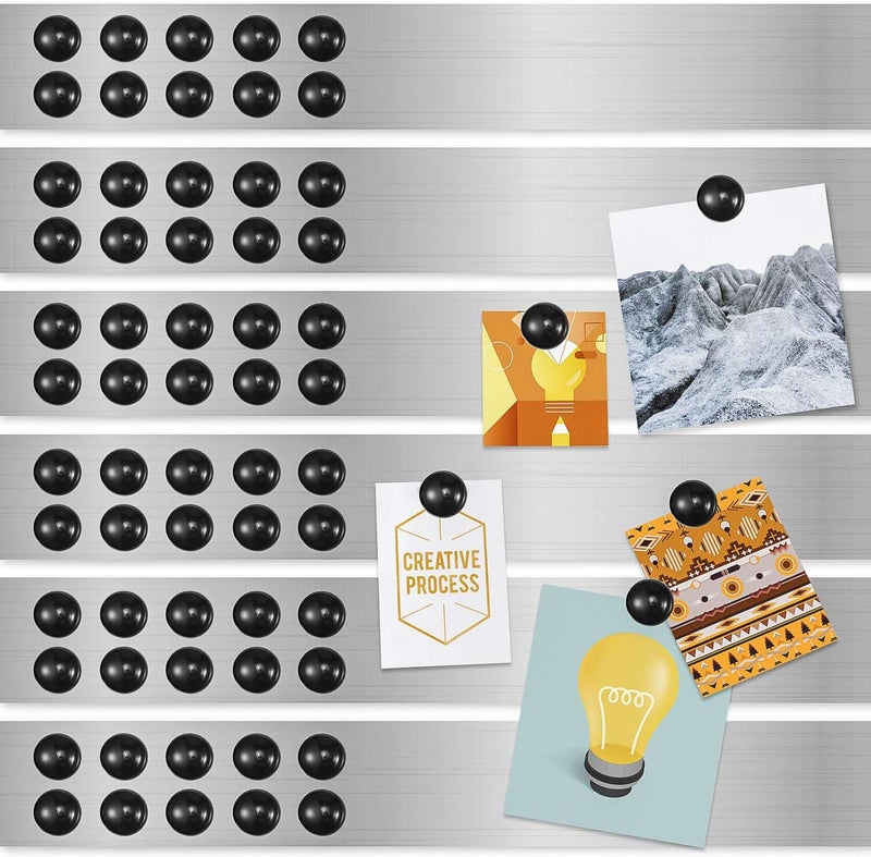 كلاراكو لوحة مغناطيسية شرائط مغناطيسية مع دعم لاصق شرائط مغناطيسية شريط مغناطيسي لاصق للوحة ملاحظات الحائط مع دبابيس دفع للمدرسة والمكتب والمنزل (10) - Image 1