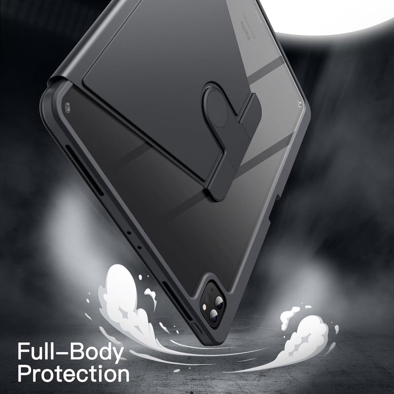 Jetech Rotating Case for iPad Pro 12.9-Inch (2022/2021/2020/2018) with Pencil Holder, 360 Degree Rotation Protective Stand Cover Clear Back, Auto Wake/Sleep (Black) - Image 4