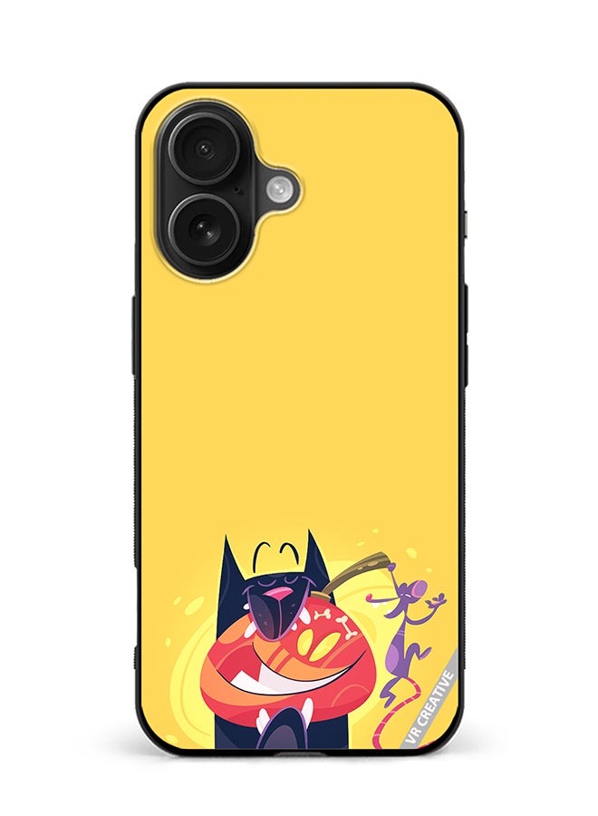 Protective Case Cover For Apple iPhone 16 Plus Halloween Cat Design Multicolour