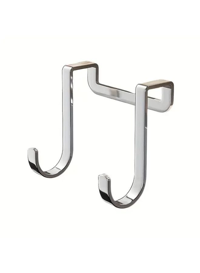 Heavy Duty Stainless Steel Over Door Hook No Drill Installation Space Saving Organizer For Kitchen Bathroom Wardrobe - Image 1
