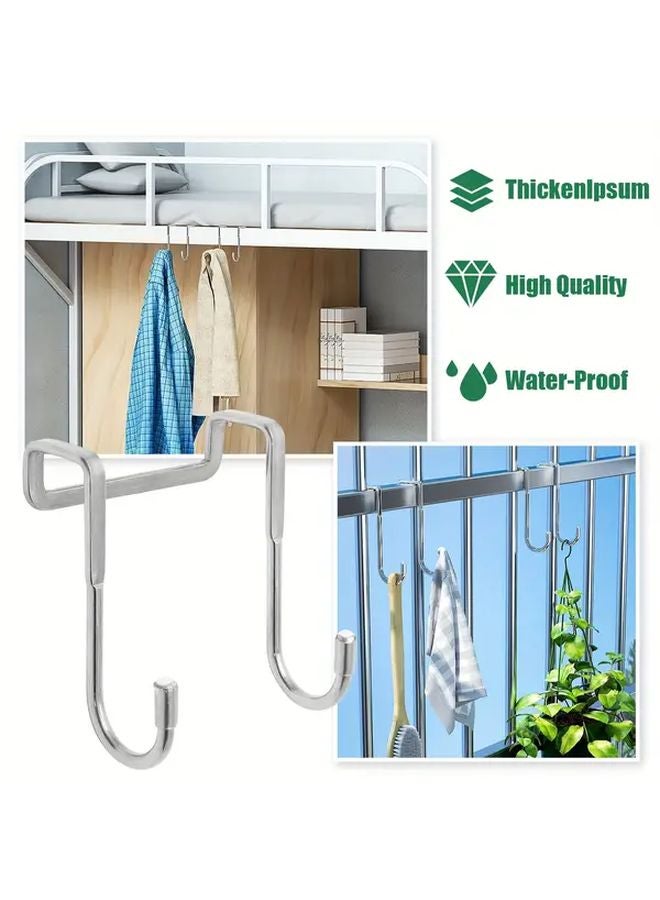 Heavy Duty Stainless Steel Over Door Hook No Drill Installation Space Saving Organizer For Kitchen Bathroom Wardrobe - Image 5