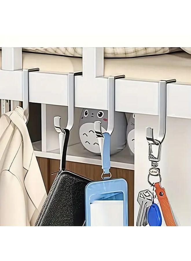 Heavy Duty Stainless Steel Over Door Hook No Drill Installation Space Saving Organizer For Kitchen Bathroom Wardrobe - Image 2