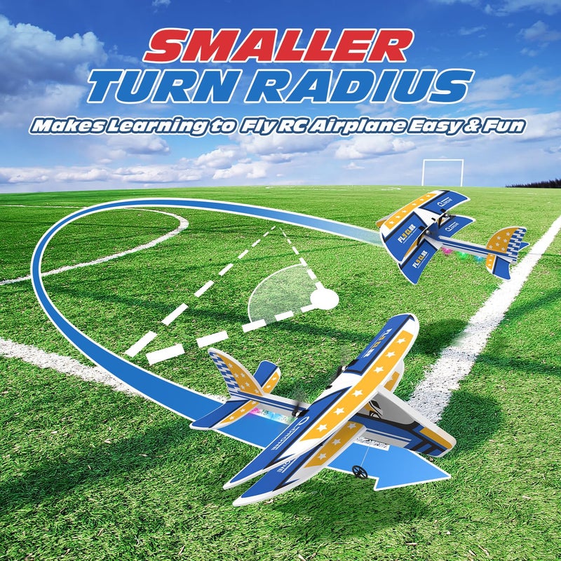 DEERC RC Plane, 2.4GHZ Remote Control Airplane W/ 3 Batteries & 6-axis Gyro Stabilizer, 2CH RTF RC Glider Toy for Beginners Kids Boys Girls Adults - Image 5