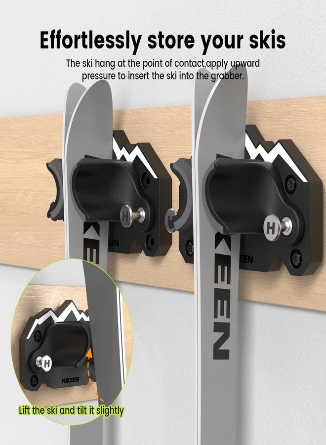 Hikeen Ski & Snowboard Wall Mount,Fits Any Ski or Snowboard, Ski Wall Rack Non-Slip Storage for Garage Organization,Space-Saving Winter Gear Organizer,2 Pack - Image 5