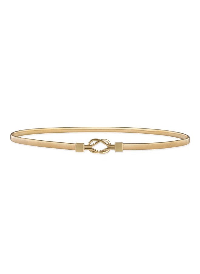 BlackButterfly Metallic Elastic Stretchy Chain Belt (Gold/Round Interlock, S)  - Image 1
