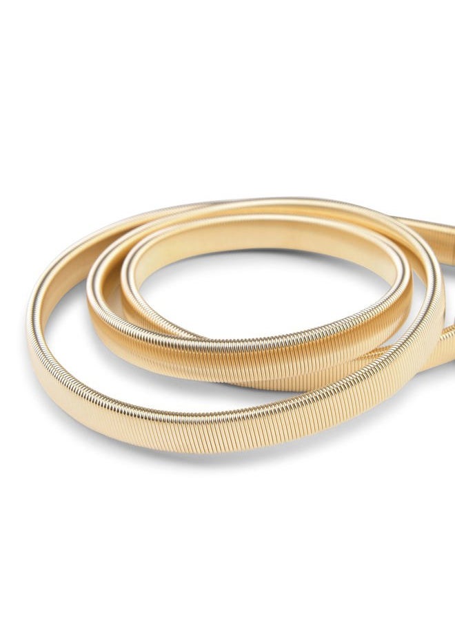 BlackButterfly Metallic Elastic Stretchy Chain Belt (Gold/Round Interlock, S)  - Image 5