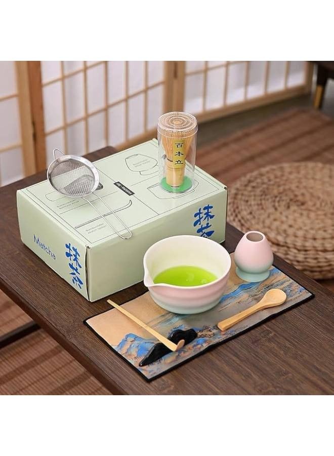 جفكام مجموعة خفاقة ماتشا - وعاء ماتشا وخفاقة ماتشا من الخيزران ومغرفة وملعقة ومنخل وحامل خفاقة، مجموعة مثالية للمبتدئين من 8 قطع لحفلات شاي الماتشا (متدرج) - Image 5