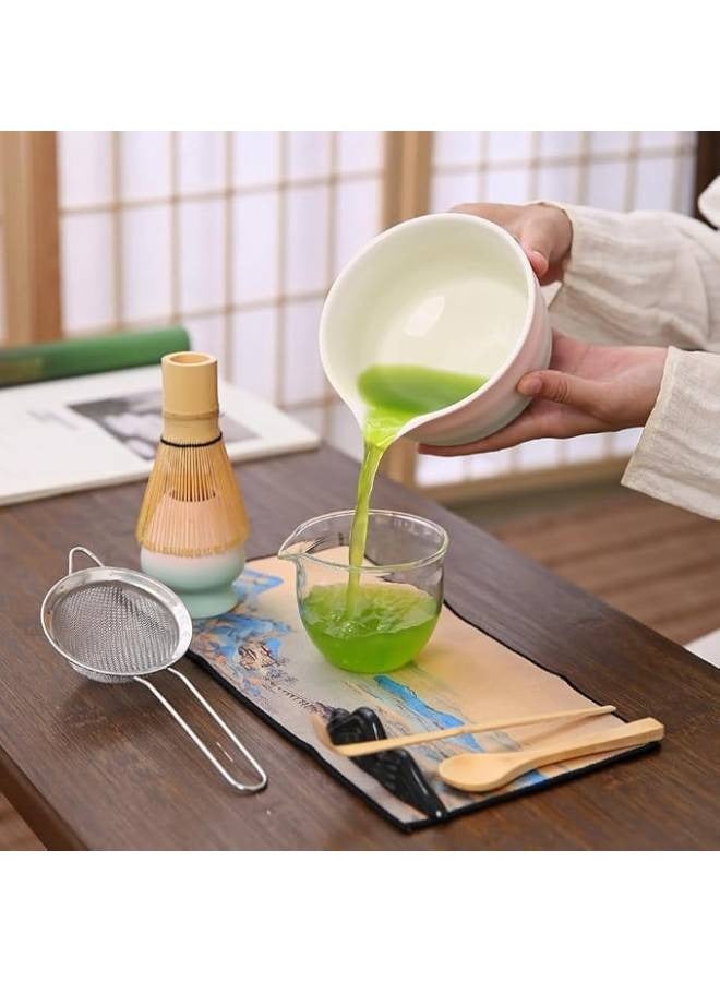 جفكام مجموعة خفاقة ماتشا - وعاء ماتشا وخفاقة ماتشا من الخيزران ومغرفة وملعقة ومنخل وحامل خفاقة، مجموعة مثالية للمبتدئين من 8 قطع لحفلات شاي الماتشا (متدرج) - Image 3