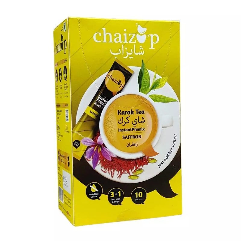 Chaizup Instant Premix Saffron Flavored Karak Tea Sachet- 10pcs