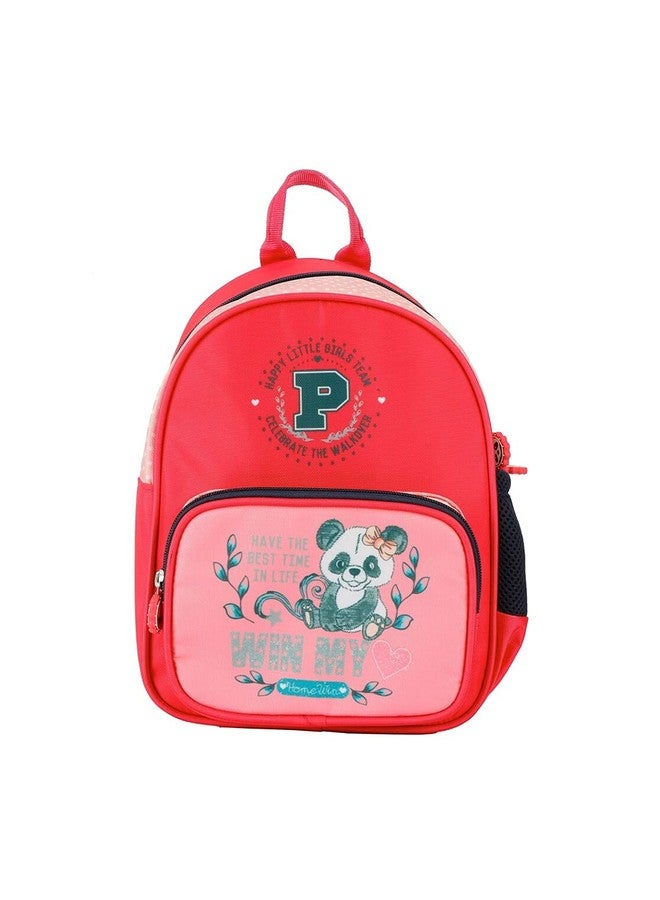 QIPS 10 Inch Toddler Backpack for Boys & Girls - Lightweight Preschool Bag for Nursery, Playgroup & Montessori - Cartoon Print, Soft Polyester, Adjustable Straps (Pink) - Image 1