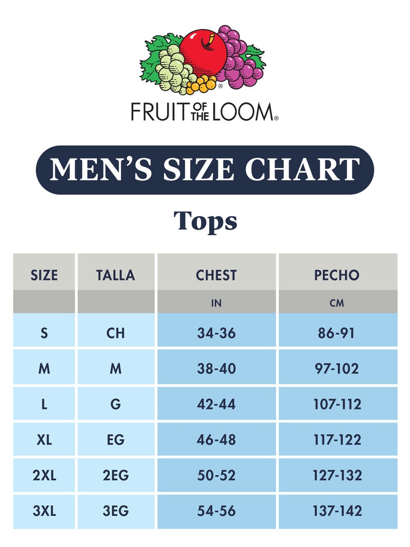 Fruit of the Loom Men's Undershirts, Moisture Wicking & Tag Free, Short Sleeve Crew T-Shirts, White-8 Pack, Medium