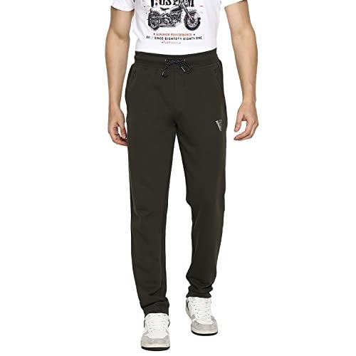 Van Heusen Men Athleisure Smart Tech Regular Fit Trackpants - Easy Stain Release, Anti Stat, Ultra Soft_50051_Moss Green_M - Image 1