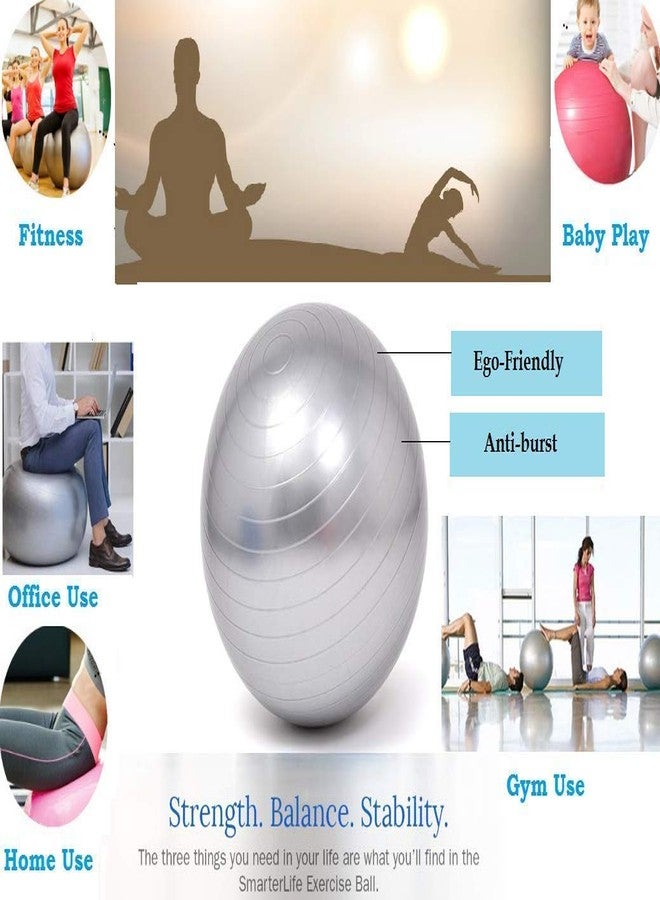 KASUMBI Exercise Gymnastic Ball 65cm with Pump Exercise Equipment for Home, Balance, Gym, Core Strength, Yoga, Fitness (Multicolor) - Image 4