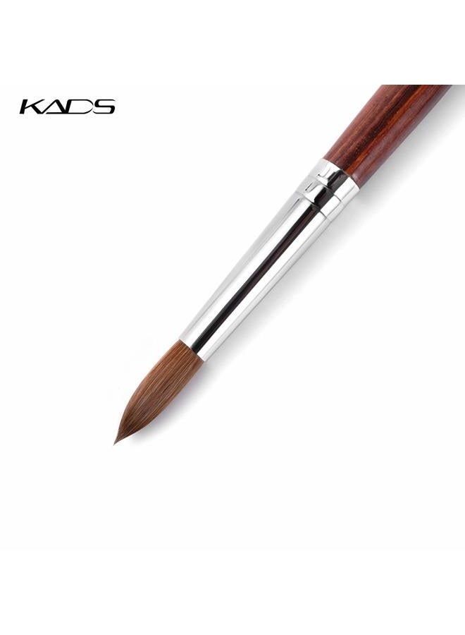 KADS 100% Kolinsky Sable Acrylic Nail Art Brush Red Wood Pen Nail Brush Size 12# 14# 16# 18# 20# Nail Art Manicure Tool Set (size12) - Image 2