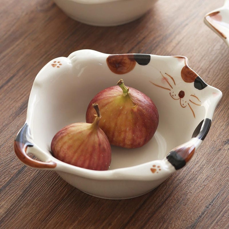 Cabilock Ramen Bowl Japanese Cat Bowl Porcelain Soup Oatmeal Cereal Stew Dessert Bowl Salad Pasta Rice Yoghurt Condiments Side Dishes Dip Ramen Noodle Plate Snack Container - Image 2
