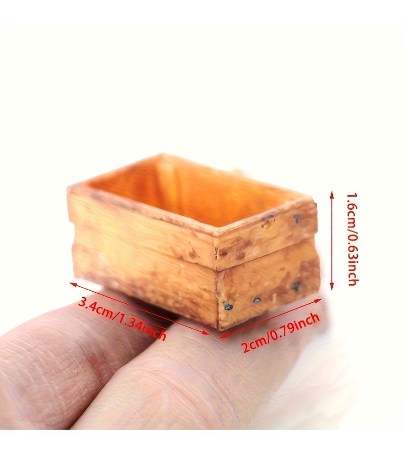 Dollhouse Storage Basket Small Box Two Pieces Miniature DIY Accessories Scene Decorative Ornaments Photography Props Landscape Handicrafts Holiday Gift Model Collectibles - Image 5