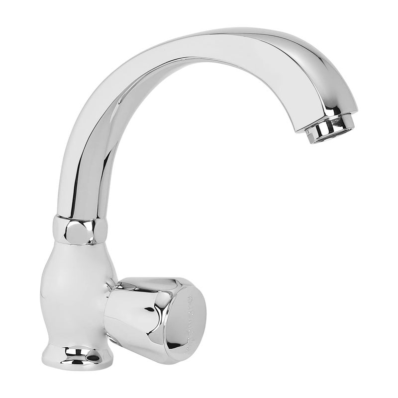 hindware حنفية حوض هندوير F330034CP كونتيسا بلس مع فوهة متأرجحة مصبوبة (مثبتة على السطح)، نحاس بتشطيب كروم - Image 2