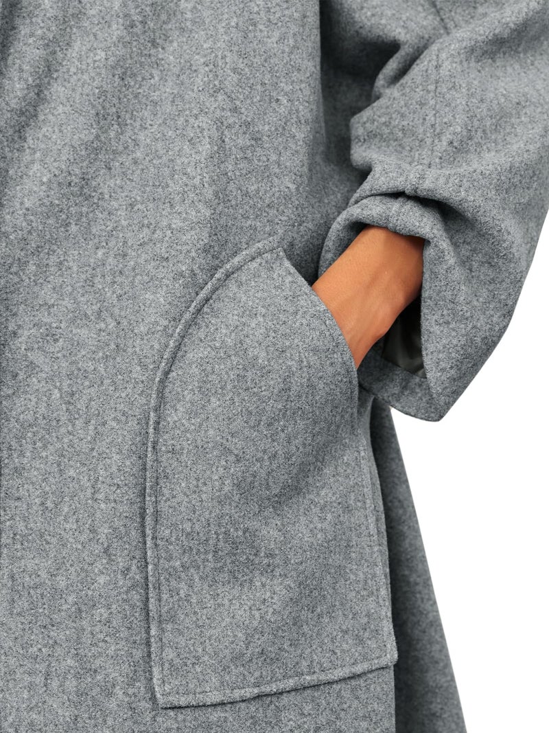 Cicy Bell Womens Long Pea Coats Oversized Wrap Wool Blend Trench Coats Winter Open Front Cardigan Overcoats - Image 3