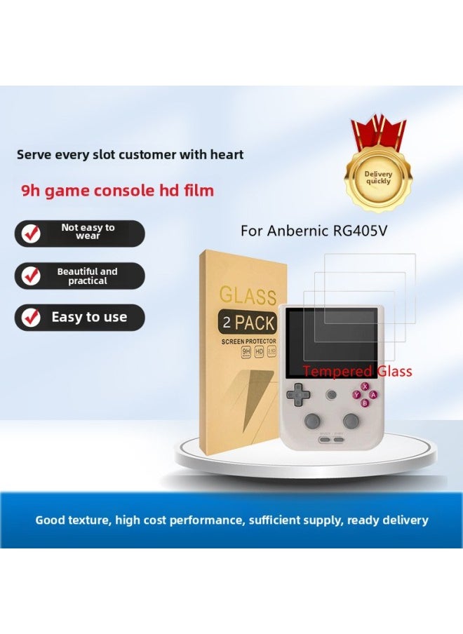 Generic Zhou Ge RG405V Game Machine Protective Film Anbernic RG405V Handheld Screen Tempered Film 9H HD Film-Color:1 Piece Of Tempered Film  - Image 2