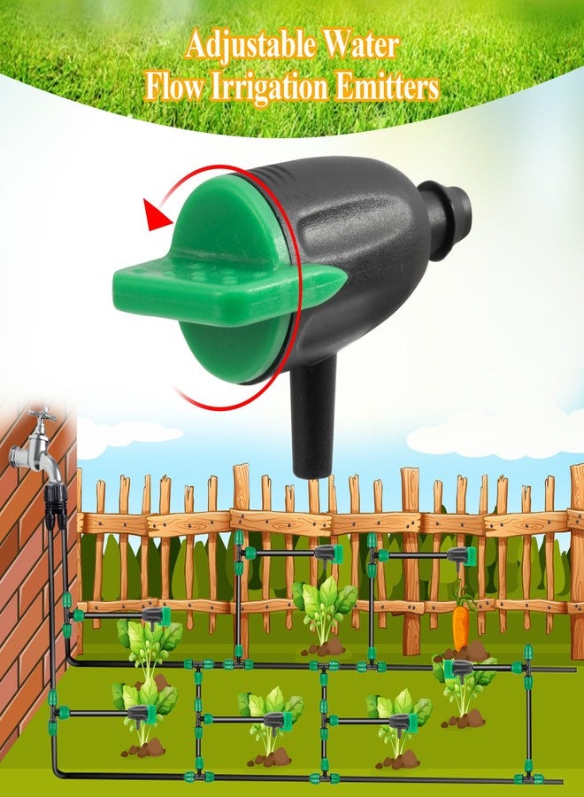 FULAIERGD 50 Pcs Adjustable Water Flow Irrigation Dripper, 360 Degree Rotatable Drip Emitters Irrigation System Drippers for 1/4 Inch Tubing Watering Dripper for Garden Lawn Plants Succulents Flower Irrigation - Image 4