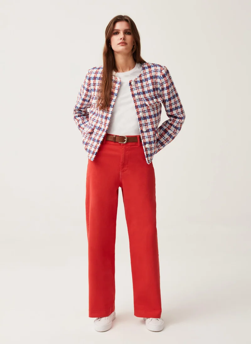 Ovs Wide-leg trousers in stretch cotton