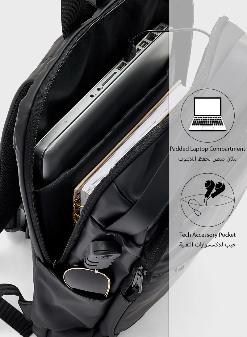 Robert Wood Padded Back Support Casual Backpack With Usb Port