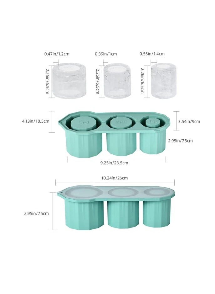 Liying 1Pcs Ice Cube Tray For Stanley Cup 30-40 Oz,Silicone Stanley Ice Mold For Stanley Cup,Cylinder-Shaped Stanley Cup Ice Mold With Lid For Drinks, Coffee (Multicolour)  - Image 2