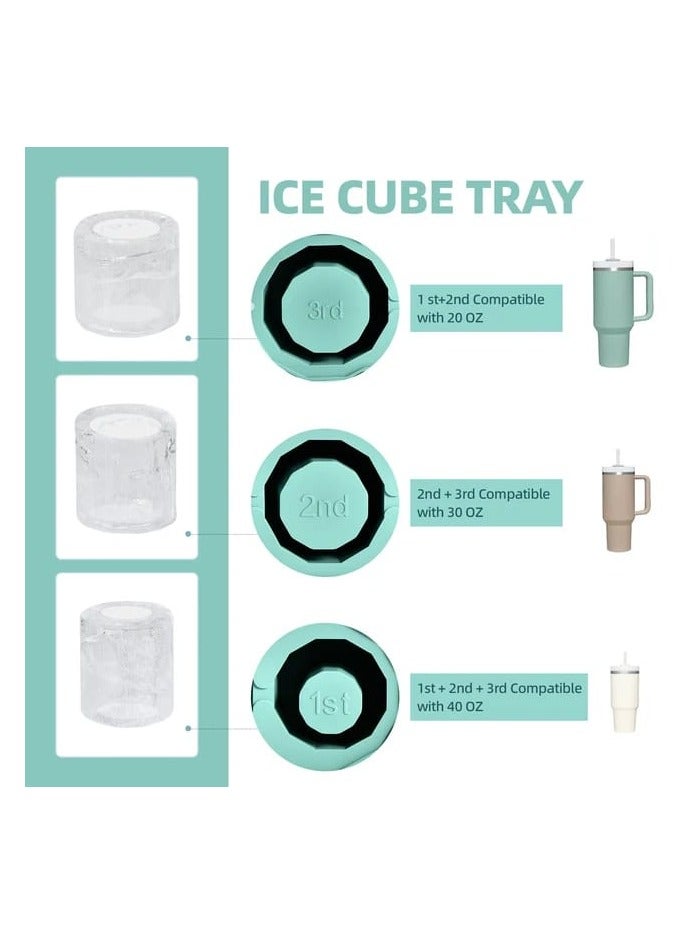 Liying 1Pcs Ice Cube Tray For Stanley Cup 30-40 Oz,Silicone Stanley Ice Mold For Stanley Cup,Cylinder-Shaped Stanley Cup Ice Mold With Lid For Drinks, Coffee (Multicolour)  - Image 4