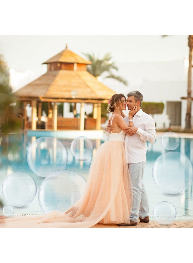 Sratte 20 قطعة كرة شاطئ شفافة قابلة للنفخ بأحجام متعددة من PVC الشفاف لحفلات السباحة للأطفال والكبار في الهواء الطلق صيفًا في هاواي لواو هدايا حفلات حمام السباحة ولعب الماء في الشاطئ كرات الرمل - Image 5