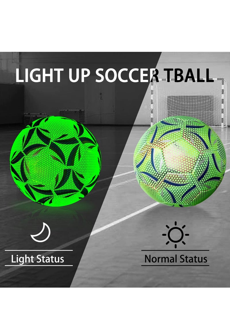Generic Light Up Soccer Ball Size 5, Glow in The Dark Soccer Ball Luminous Soccer Balls for Day&Night Games and Training Gifts for Men Youth and Adult Night Games - Image 2