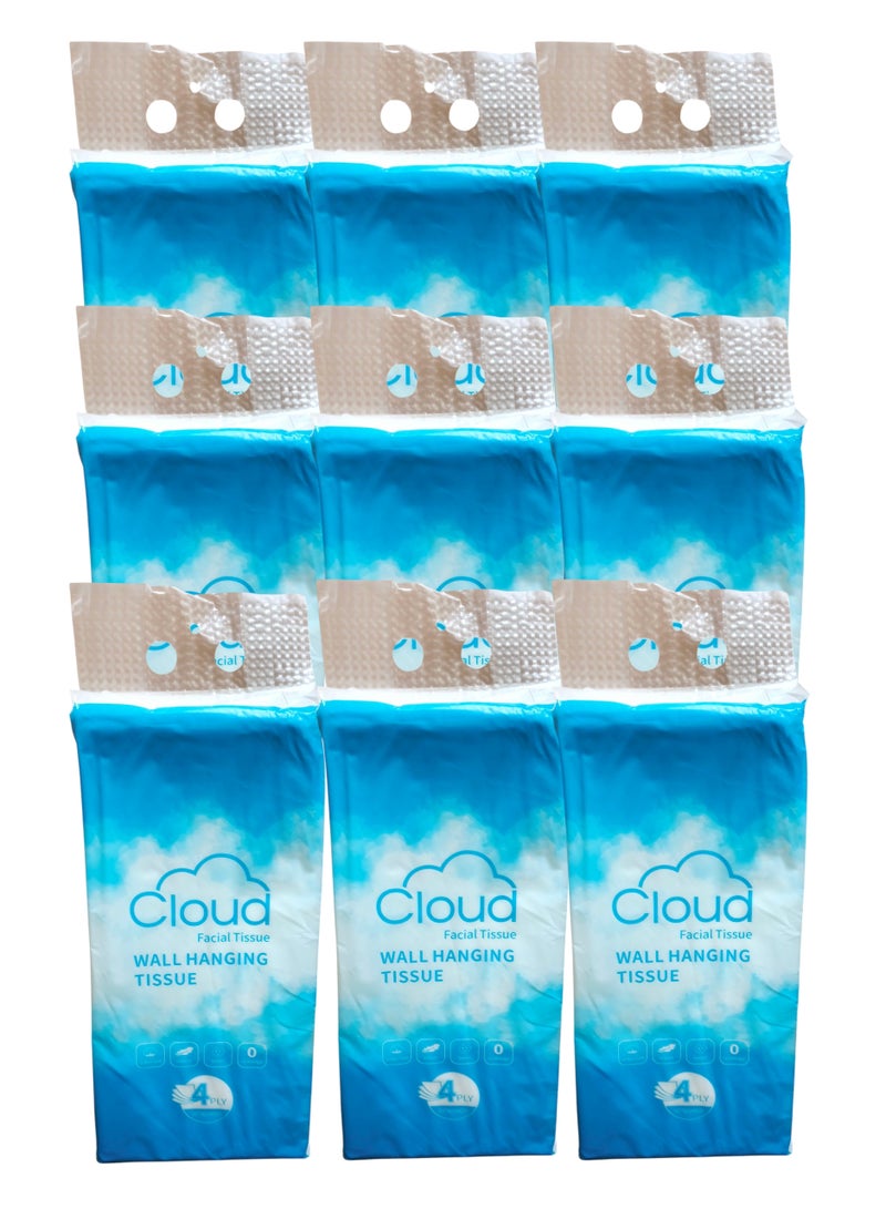 كلاود 9 عبوات من مناديل معلقة على الحائط مكونة من 4 طبقات تحتوي كل منها على 1200 منديل - Image 3