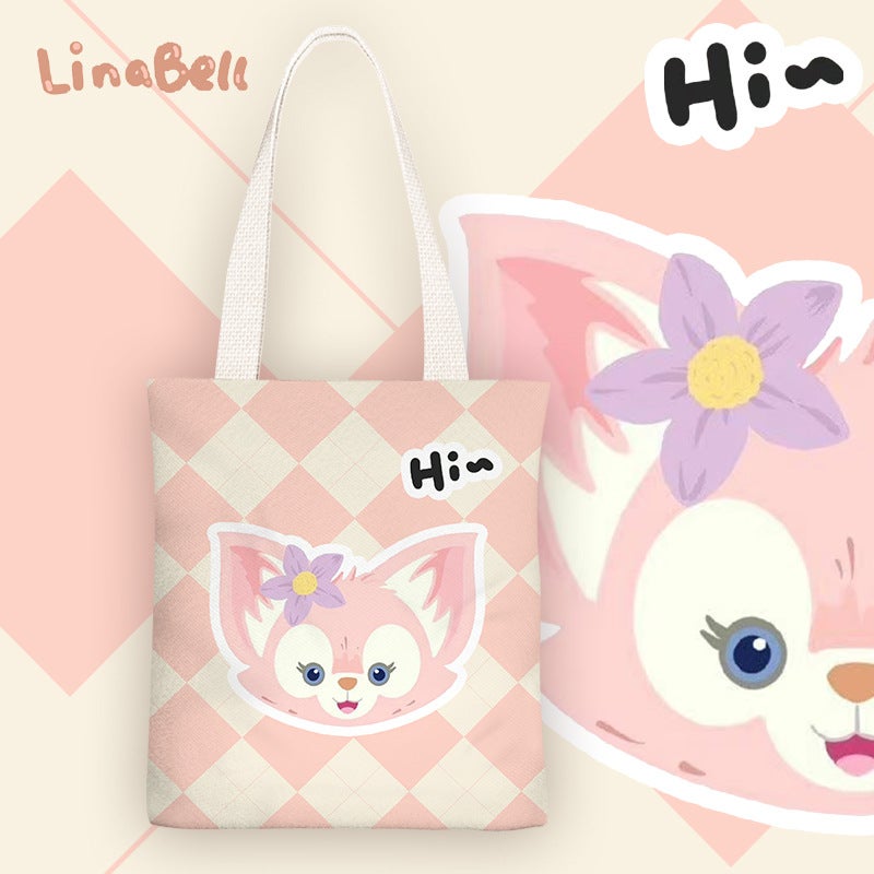LinaBell Cartoon Canvas Shoulder Bag for Women, Simple Student Bag, 2026 New - Image 3