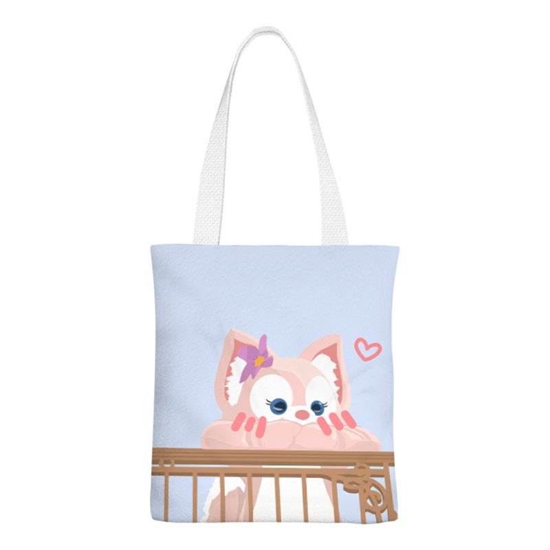 LinaBell Cartoon Canvas Shoulder Bag for Women, Simple Student Bag, 2026 New - Image 5