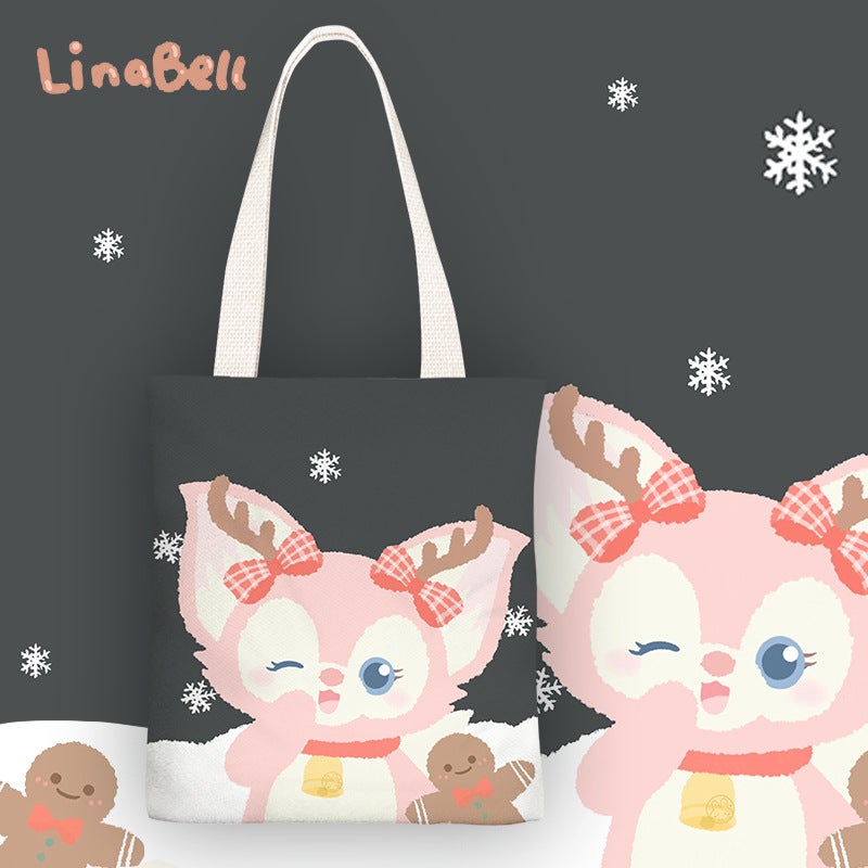 LinaBell Cartoon Canvas Shoulder Bag for Women, Simple Student Bag, 2026 New - Image 4