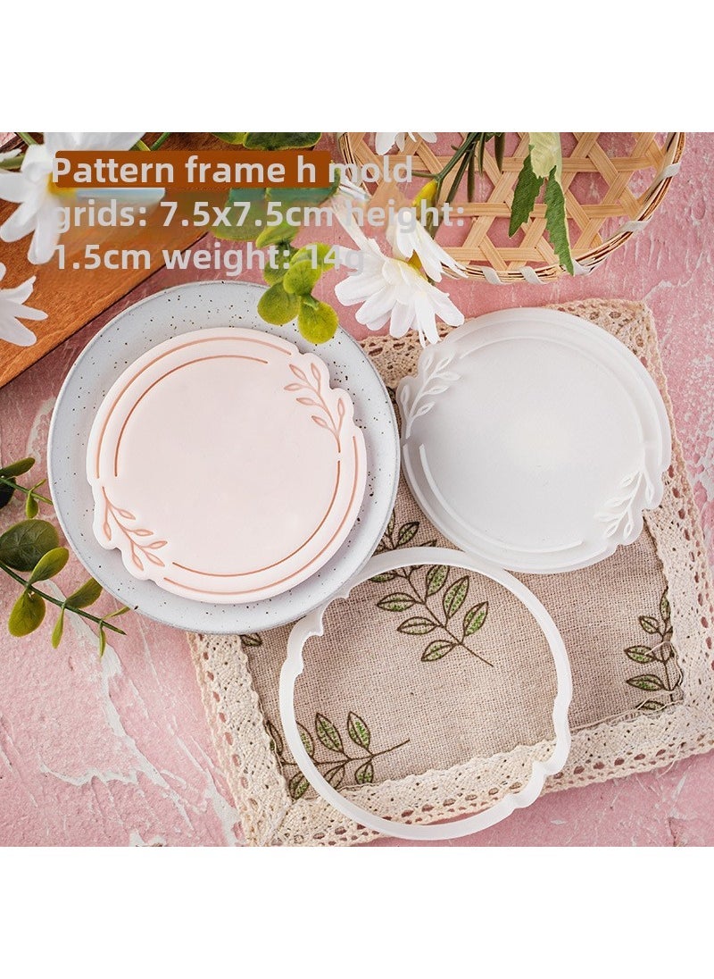 1 x 5 pcs Korean Style Fondant Cookie Mold for Wedding PC0669-Pattern Frame H 