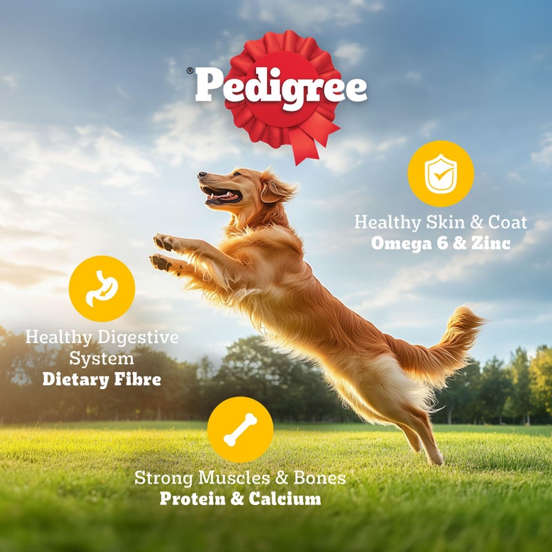 Pedigree طعام جاف للكلاب البالغة من بيديجري، دجاج وخضروات، 3 كجم، يحتوي على 37 عنصر غذائي أساسي، طعام متكامل ومتوازن 100% للكلاب البالغة - Image 5