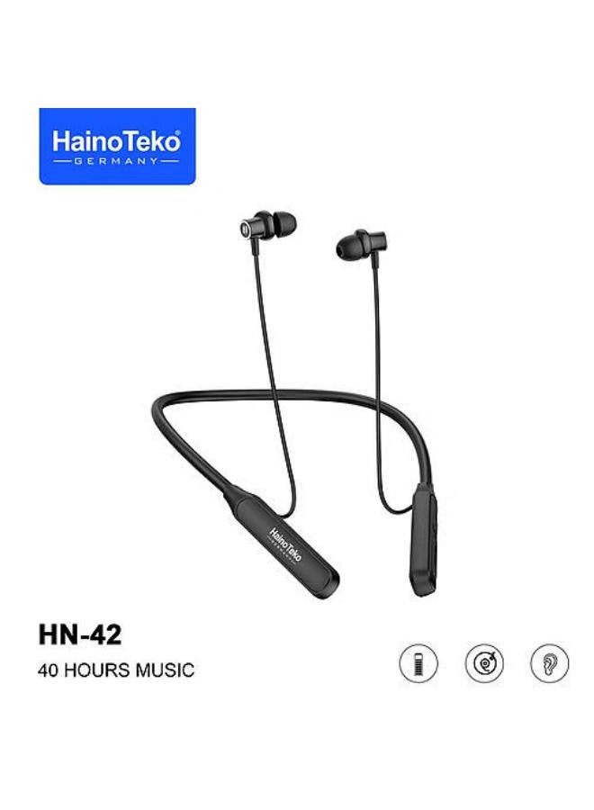 Haino Teko Germany HN-42 Wireless Neck Headset 40 Hours Music,Clear Mic, High Bass Sound, Multi-Function Button Control_Black - Image 2